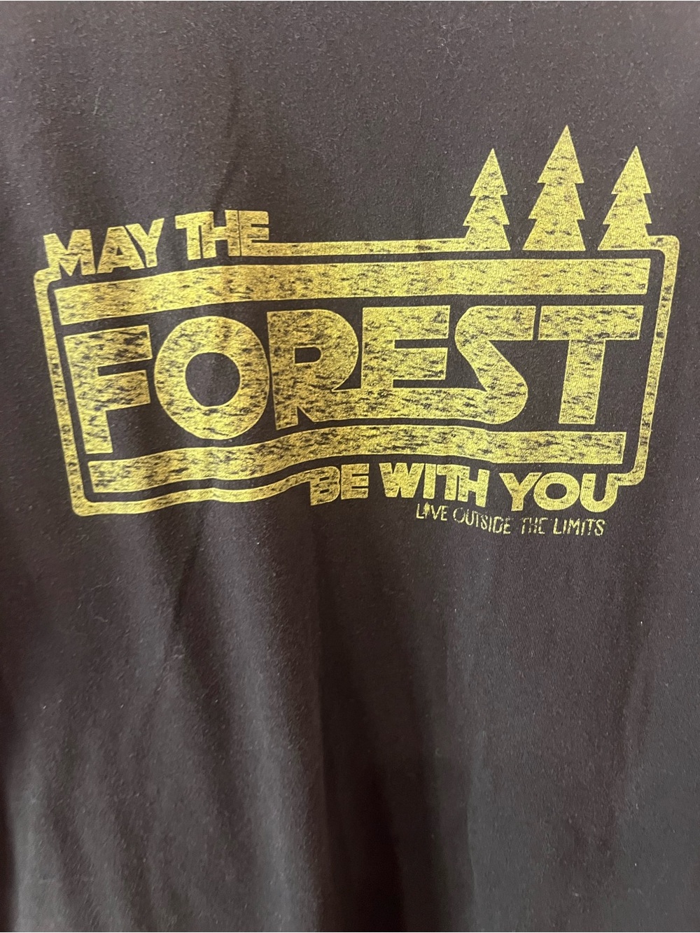 May The Forest Be With You Graphic Tee - Black and Yellow